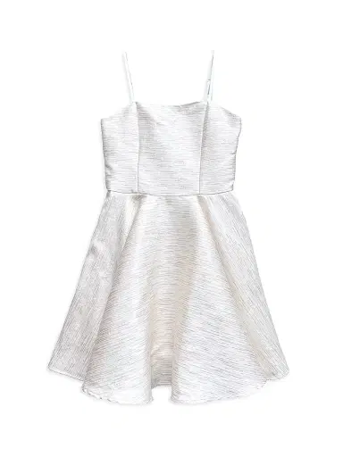 Un Deux Trois Girl's Satin Fit & Flare Dress - | Thumbnail 1 Un Deux Trois Girl's Satin Fit & Flare Dress - | Thumbnail 1
