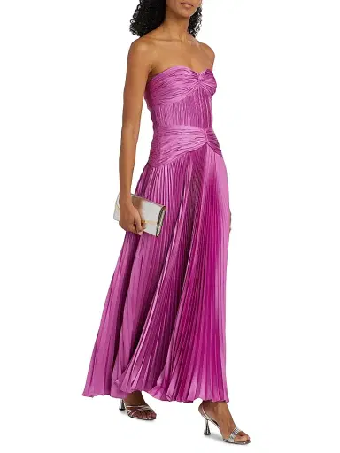 Amur Women's Del Pleated Strapless Gown | Thumbnail 2 Amur Women's Del Pleated Strapless Gown | Thumbnail 2