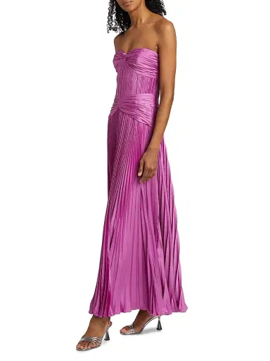 Amur Women's Del Pleated Strapless Gown | Thumbnail 4 Amur Women's Del Pleated Strapless Gown | Thumbnail 4