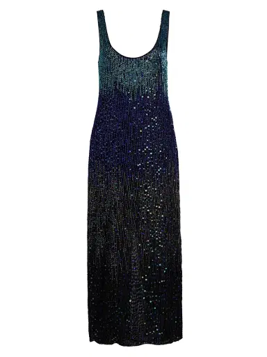 Halston Women's Embellished Sleeveless Midi-Dress - Black Multi | Thumbnail 1 Halston Women's Embellished Sleeveless Midi-Dress - Black Multi | Thumbnail 1