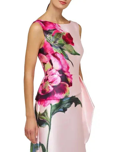 Kay Unger Women's Luciana Satin Floral Column Gown - Blush | Thumbnail 5 Kay Unger Women's Luciana Satin Floral Column Gown - Blush | Thumbnail 5