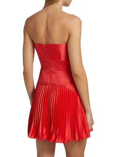 AMUR Women's Catrina Pleated Strapless Minidress - Red Rock | Thumbnail 5 AMUR Women's Catrina Pleated Strapless Minidress - Red Rock | Thumbnail 5