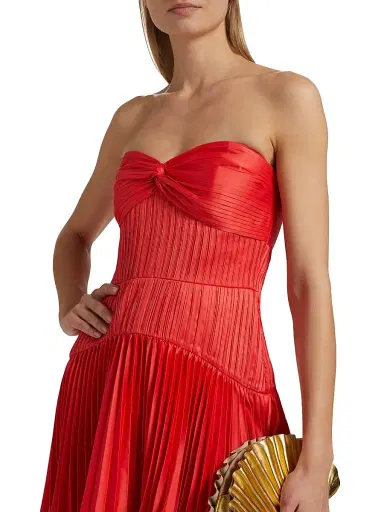 AMUR Women's Catrina Pleated Strapless Minidress - Red Rock | Thumbnail 6 AMUR Women's Catrina Pleated Strapless Minidress - Red Rock | Thumbnail 6
