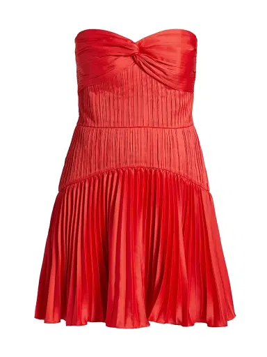 AMUR Women's Catrina Pleated Strapless Minidress - Red Rock | Thumbnail 1 AMUR Women's Catrina Pleated Strapless Minidress - Red Rock | Thumbnail 1