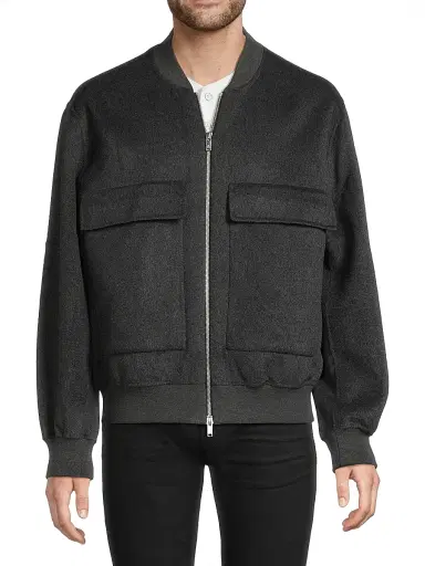 Moose Knuckles Men's Alder Wool Bomber Jacket - Charcoal With Black | Thumbnail 3 Moose Knuckles Men's Alder Wool Bomber Jacket - Charcoal With Black | Thumbnail 3