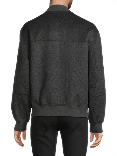 Moose Knuckles Men's Alder Wool Bomber Jacket - Charcoal With Black | Thumbnail 5 Moose Knuckles Men's Alder Wool Bomber Jacket - Charcoal With Black | Thumbnail 5