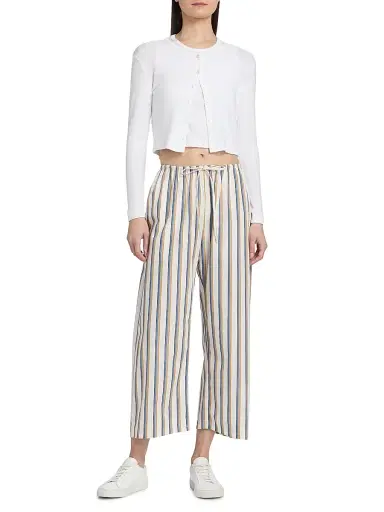 LESET Women's Pointelle-Knit Crop Cardigan - White - Size XL | Thumbnail 2 LESET Women's Pointelle-Knit Crop Cardigan - White - Size XL | Thumbnail 2