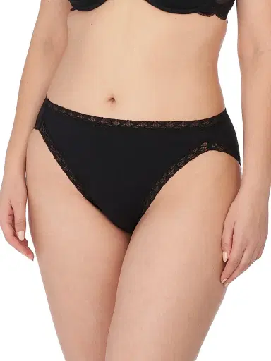 Natori Women's Bliss Cotton French Cut Brief - Black | Thumbnail 1 Natori Women's Bliss Cotton French Cut Brief - Black | Thumbnail 1
