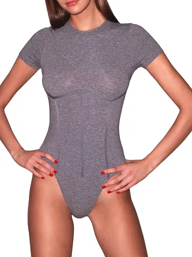 Fleur du Mal Women's Stretch Cotton T-Shirt Bodysuit | Thumbnail 3 Fleur du Mal Women's Stretch Cotton T-Shirt Bodysuit | Thumbnail 3