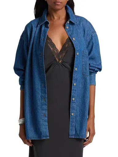 Jamie Haller Women's The Essential Denim Shirt - Farrah Indigo Farrah Indigo | Thumbnail 3 Jamie Haller Women's The Essential Denim Shirt - Farrah Indigo Farrah Indigo | Thumbnail 3