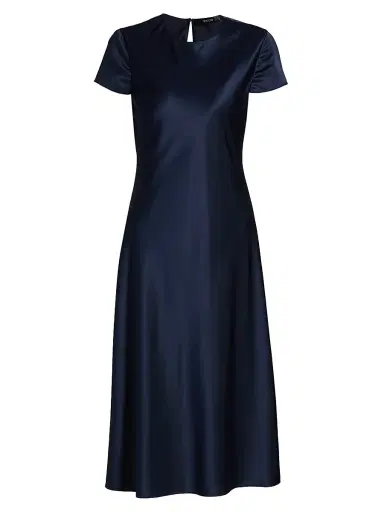 Toccin Women's Luciana Short-Sleeve Bias-Cut Satin Midi-Dress | Thumbnail 1 Toccin Women's Luciana Short-Sleeve Bias-Cut Satin Midi-Dress | Thumbnail 1