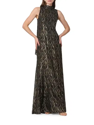 Shoshanna Women's Flora Metallic Maxi Dress - Jet Gold | Thumbnail 2 Shoshanna Women's Flora Metallic Maxi Dress - Jet Gold | Thumbnail 2