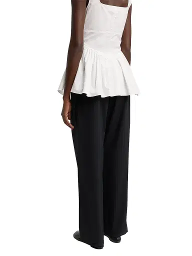 Proenza Schouler White Label Women's Barrett Stretch Cotton Poplin Straight-Leg Pants | Thumbnail 4 Proenza Schouler White Label Women's Barrett Stretch Cotton Poplin Straight-Leg Pants | Thumbnail 4