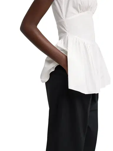 Proenza Schouler White Label Women's Barrett Stretch Cotton Poplin Straight-Leg Pants | Thumbnail 5 Proenza Schouler White Label Women's Barrett Stretch Cotton Poplin Straight-Leg Pants | Thumbnail 5