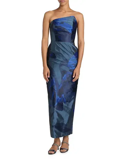 Milly Women's Tropical-Print Jacquard Midi-Dress | Thumbnail 3 Milly Women's Tropical-Print Jacquard Midi-Dress | Thumbnail 3