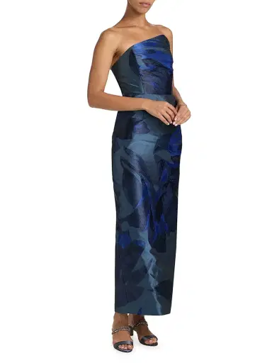 Milly Women's Tropical-Print Jacquard Midi-Dress | Thumbnail 4 Milly Women's Tropical-Print Jacquard Midi-Dress | Thumbnail 4