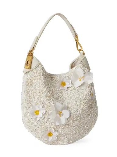Polo Ralph Lauren Women's Polo ID Floral Beaded Top Handle Bag | Thumbnail 3 Polo Ralph Lauren Women's Polo ID Floral Beaded Top Handle Bag | Thumbnail 3