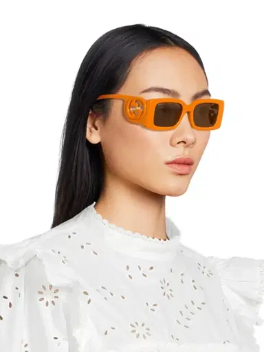 Gucci Women's Chaise Longue 54MM Rectangular Sunglasses - Orange Brown | Thumbnail 3 Gucci Women's Chaise Longue 54MM Rectangular Sunglasses - Orange Brown | Thumbnail 3