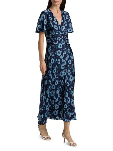 Tanya Taylor Women's Daphne Poppy Dot Midi-Dress - Maritime Blue Multi | Thumbnail 2 Tanya Taylor Women's Daphne Poppy Dot Midi-Dress - Maritime Blue Multi | Thumbnail 2