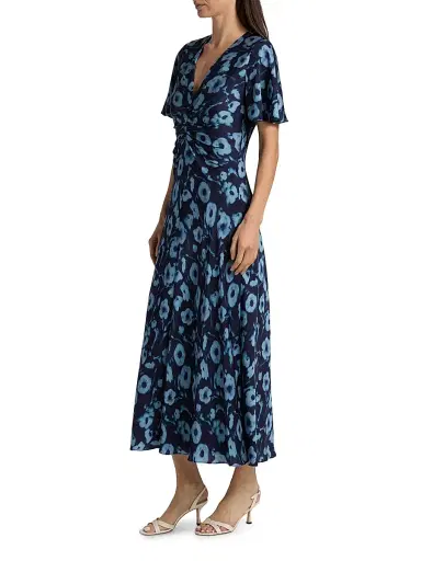 Tanya Taylor Women's Daphne Poppy Dot Midi-Dress - Maritime Blue Multi | Thumbnail 4 Tanya Taylor Women's Daphne Poppy Dot Midi-Dress - Maritime Blue Multi | Thumbnail 4