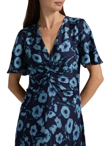 Tanya Taylor Women's Daphne Poppy Dot Midi-Dress - Maritime Blue Multi | Thumbnail 6 Tanya Taylor Women's Daphne Poppy Dot Midi-Dress - Maritime Blue Multi | Thumbnail 6