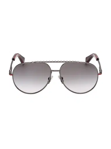 Christian Louboutin Men's Greggo 61MM Aviator Sunglasses - Gunmetal Red | Thumbnail 2 Christian Louboutin Men's Greggo 61MM Aviator Sunglasses - Gunmetal Red | Thumbnail 2