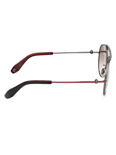 Christian Louboutin Men's Greggo 61MM Aviator Sunglasses - Gunmetal Red | Thumbnail 7 Christian Louboutin Men's Greggo 61MM Aviator Sunglasses - Gunmetal Red | Thumbnail 7