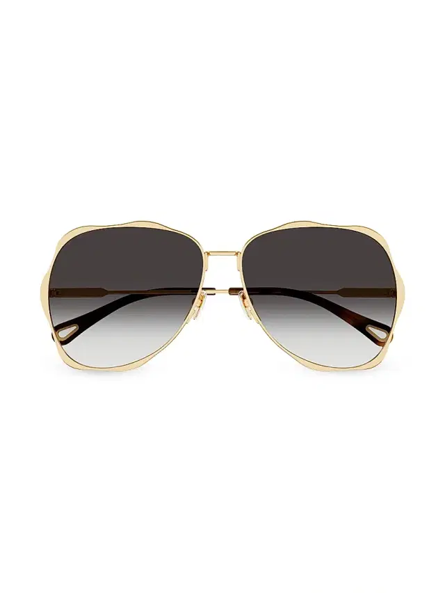 Women's Honoré 60MM Aviator Sunglasses - Gold Smoke Women's Honoré 60MM Aviator Sunglasses - Gold Smoke