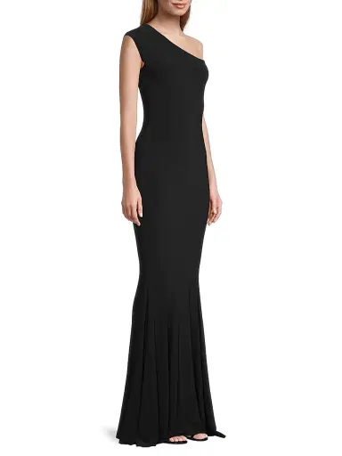 Norma Kamali Women's One-Shoulder Mermaid Gown - Black | Thumbnail 4 Norma Kamali Women's One-Shoulder Mermaid Gown - Black | Thumbnail 4