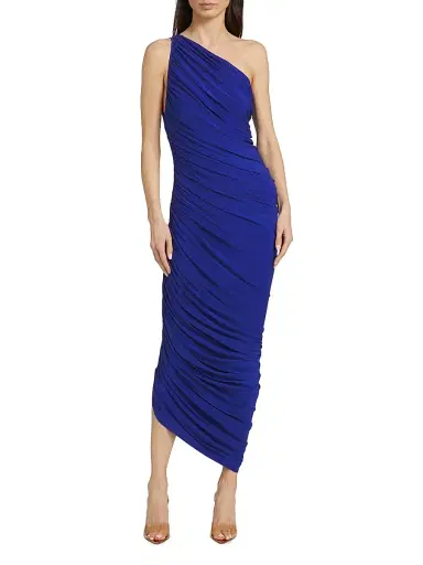 Norma Kamali Women's Diana Ruched One-Shoulder Gown - Electric Blue | Thumbnail 2 Norma Kamali Women's Diana Ruched One-Shoulder Gown - Electric Blue | Thumbnail 2