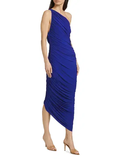 Norma Kamali Women's Diana Ruched One-Shoulder Gown - Electric Blue | Thumbnail 3 Norma Kamali Women's Diana Ruched One-Shoulder Gown - Electric Blue | Thumbnail 3