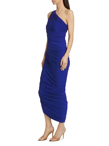Norma Kamali Women's Diana Ruched One-Shoulder Gown - Electric Blue | Thumbnail 4 Norma Kamali Women's Diana Ruched One-Shoulder Gown - Electric Blue | Thumbnail 4