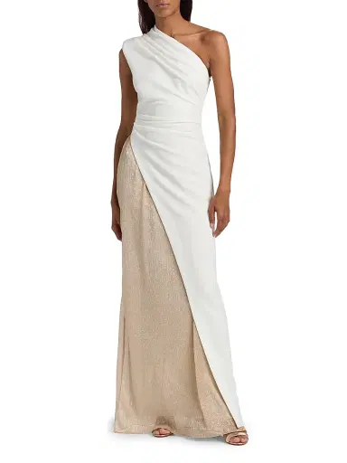 BLACK HALO Women's Marigold Two-Tone One-Shoulder Gown - Sandlight | Thumbnail 2 BLACK HALO Women's Marigold Two-Tone One-Shoulder Gown - Sandlight | Thumbnail 2