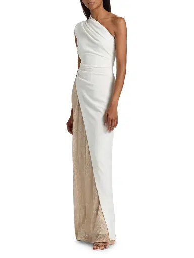BLACK HALO Women's Marigold Two-Tone One-Shoulder Gown - Sandlight | Thumbnail 4 BLACK HALO Women's Marigold Two-Tone One-Shoulder Gown - Sandlight | Thumbnail 4
