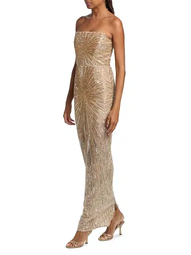 Bronx and Banco Women's Dahlia Crystal-Embellished Strapless Maxi Dress - Gold | Thumbnail 2 Bronx and Banco Women's Dahlia Crystal-Embellished Strapless Maxi Dress - Gold | Thumbnail 2