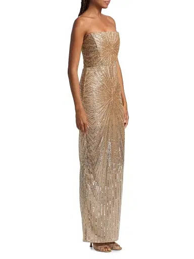 Bronx and Banco Women's Dahlia Crystal-Embellished Strapless Maxi Dress - Gold | Thumbnail 4 Bronx and Banco Women's Dahlia Crystal-Embellished Strapless Maxi Dress - Gold | Thumbnail 4