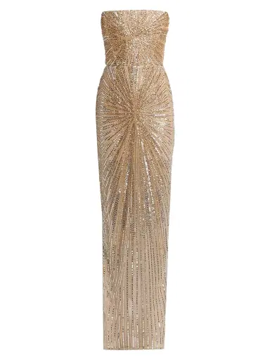 Bronx and Banco Women's Dahlia Crystal-Embellished Strapless Maxi Dress - Gold | Thumbnail 1 Bronx and Banco Women's Dahlia Crystal-Embellished Strapless Maxi Dress - Gold | Thumbnail 1