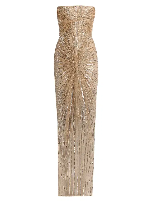Women's Dahlia Crystal-Embellished Strapless Maxi Dress - Gold Women's Dahlia Crystal-Embellished Strapless Maxi Dress - Gold