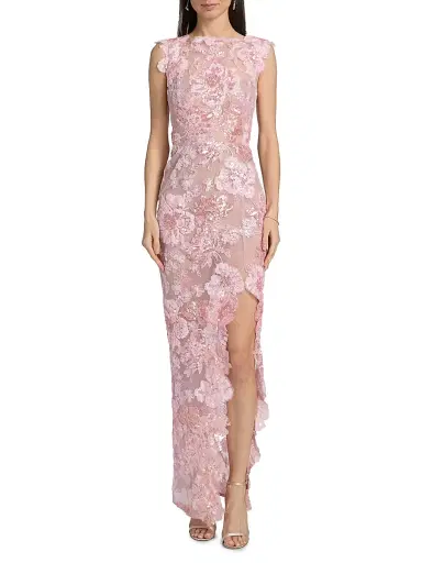 Bronx and Banco Women's Capri Ellie Sequined Gown - Blush | Thumbnail 3 Bronx and Banco Women's Capri Ellie Sequined Gown - Blush | Thumbnail 3