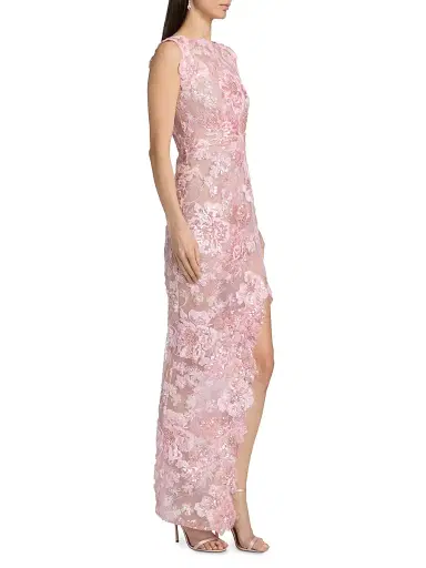 Bronx and Banco Women's Capri Ellie Sequined Gown - Blush | Thumbnail 4 Bronx and Banco Women's Capri Ellie Sequined Gown - Blush | Thumbnail 4