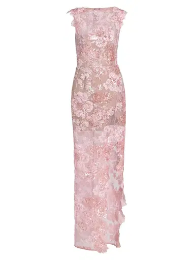 Bronx and Banco Women's Capri Ellie Sequined Gown - Blush | Thumbnail 1 Bronx and Banco Women's Capri Ellie Sequined Gown - Blush | Thumbnail 1