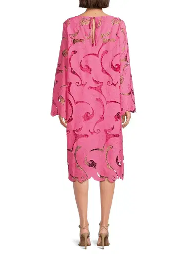 Ungaro Women's Jackie Guipure Lace Midi-Dress - Tulip Pink | Thumbnail 5 Ungaro Women's Jackie Guipure Lace Midi-Dress - Tulip Pink | Thumbnail 5