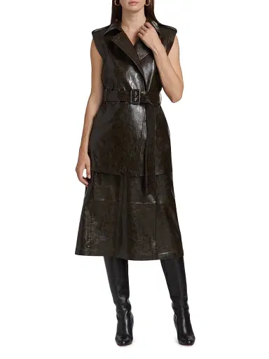 Kobi Halperin Women's Harper Faux Leather Vest - Dark Brown | Thumbnail 2 Kobi Halperin Women's Harper Faux Leather Vest - Dark Brown | Thumbnail 2