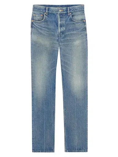 Saint Laurent Women's 90's Mid-Rise Straight Jeans - Authentic Medium Blue - Size 31 | Thumbnail 1 Saint Laurent Women's 90's Mid-Rise Straight Jeans - Authentic Medium Blue - Size 31 | Thumbnail 1