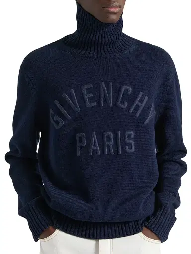 Givenchy Men's Sweater in Cotton - Dark Navy | Thumbnail 2 Givenchy Men's Sweater in Cotton - Dark Navy | Thumbnail 2