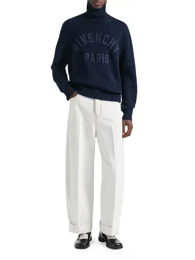Givenchy Men's Sweater in Cotton - Dark Navy | Thumbnail 3 Givenchy Men's Sweater in Cotton - Dark Navy | Thumbnail 3