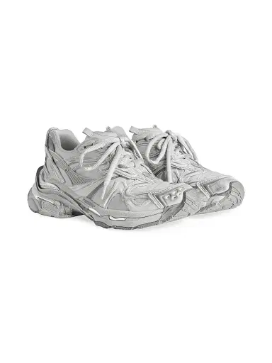 Balenciaga Men's Runner 2.0 Low-Top Sneakers - Grey Silver | Thumbnail 2 Balenciaga Men's Runner 2.0 Low-Top Sneakers - Grey Silver | Thumbnail 2
