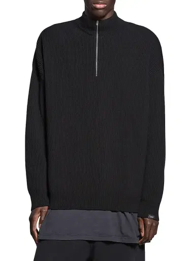 Balenciaga Men's Camionneur Regular Fit Sweater - Black | Thumbnail 3 Balenciaga Men's Camionneur Regular Fit Sweater - Black | Thumbnail 3