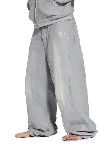 Balenciaga Men's Trompe L'oeil Sweatpants - Heather Grey | Thumbnail 4 Balenciaga Men's Trompe L'oeil Sweatpants - Heather Grey | Thumbnail 4