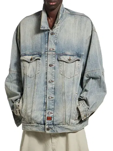 Balenciaga Men's Oversized Jacket - Blue | Thumbnail 2 Balenciaga Men's Oversized Jacket - Blue | Thumbnail 2